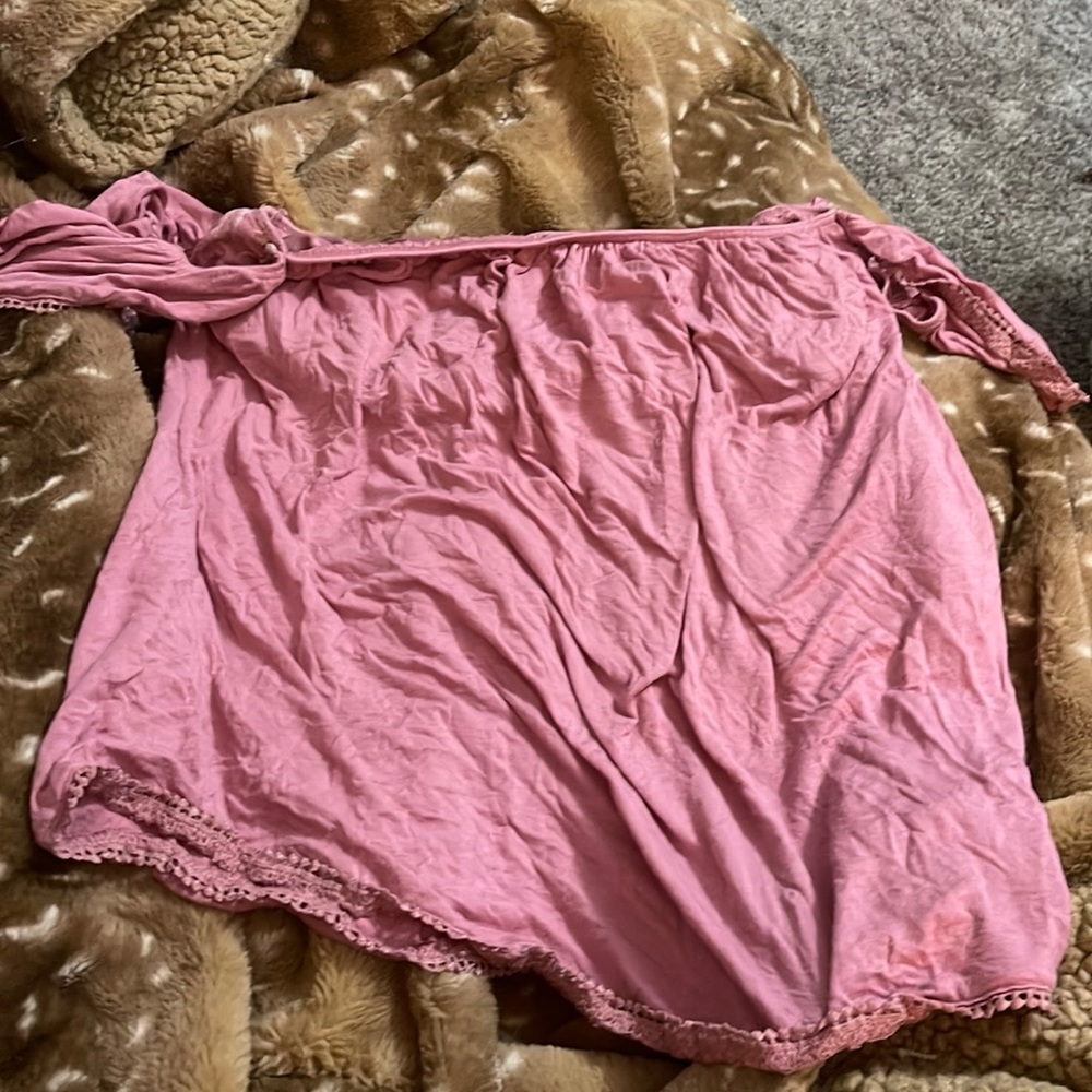 Pink off the shoulder shirt